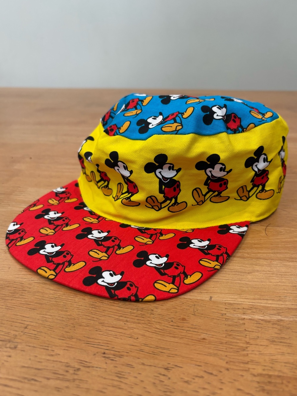 Disney 1990s Vintage color block Mickey print ball cap hat NWOT deadstock